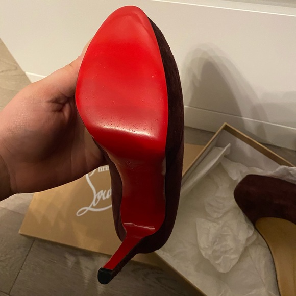 Christian Louboutin Bianca 140mm Purple Veau Velours Platform Pumps - Picture 3 of 6